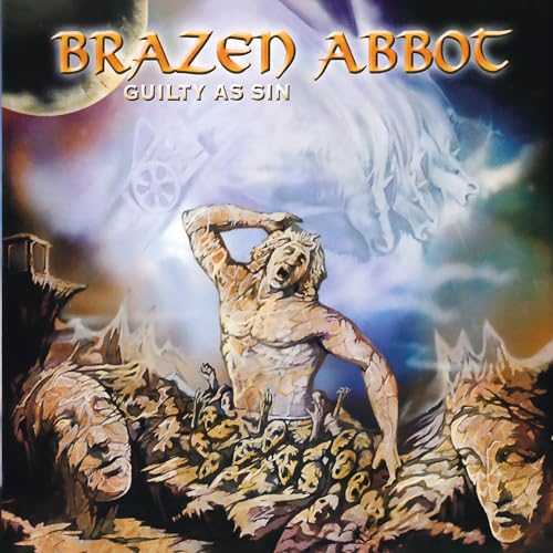 Album cover for Brazen Abbott’s “Guilty As Sin” featuring figures and a wolf.