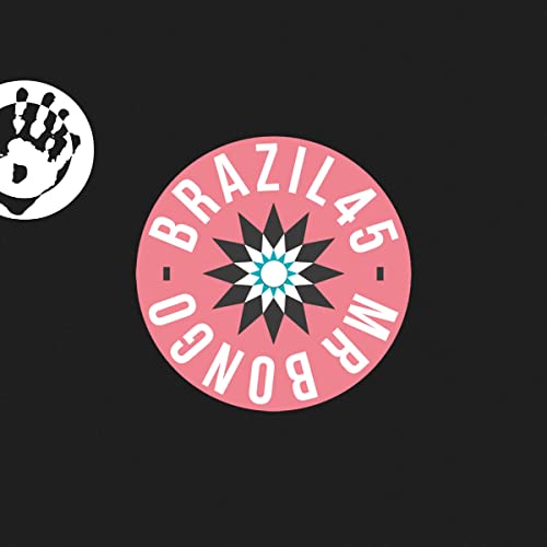 Black record label with red and white circular Brazil45 design.
