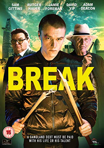 DVD cover for "Break" featuring three men, one holding crossed drumsticks, against a cityscape.