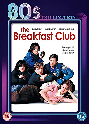 The Breakfast Club DVD cover featuring the five main cast members posing together.