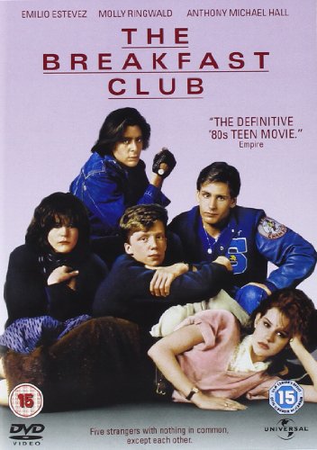 DVD cover for "The Breakfast Club" featuring five young actors.