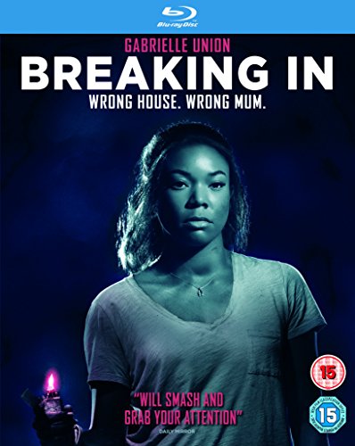 Gabrielle Union holds a glowing lighter on the Breaking In Blu-ray cover.