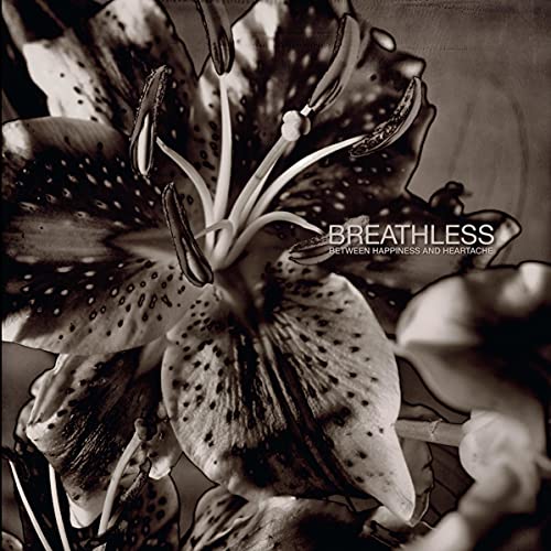 Close-up black and white photo of tiger lilies with album title.