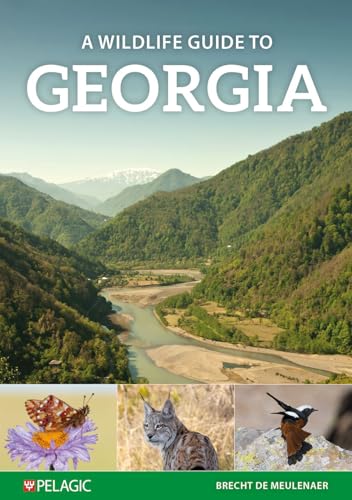 Book cover: “A Wildlife Guide to Georgia” with mountain landscape and animal photos.