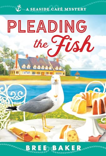 Book cover: seaside cafe, seagull, pastries, and a large Victorian building.