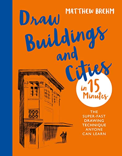 Book cover with a sketch of a building and blue text.