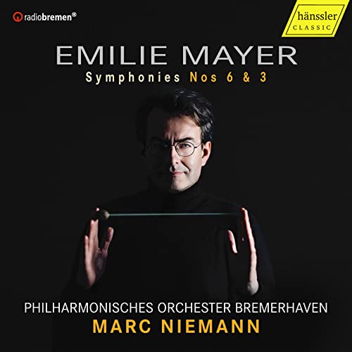 CD cover featuring portrait of conductor Marc Niemann and text "Emilie Mayer".