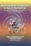 Book cover: "Sharing Best Practices in Sport Marketing" with abstract imagery.