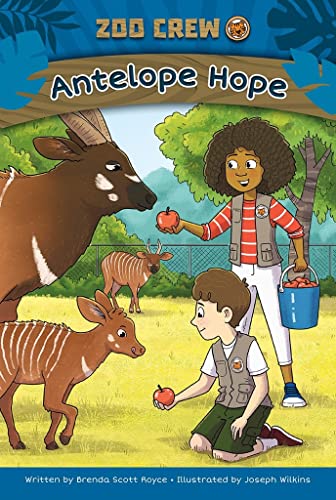 Book cover: children with antelope in a green, grassy landscape.