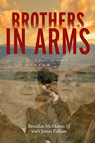 Book cover: “Brothers in Arms” with portraits and a landscape backdrop.