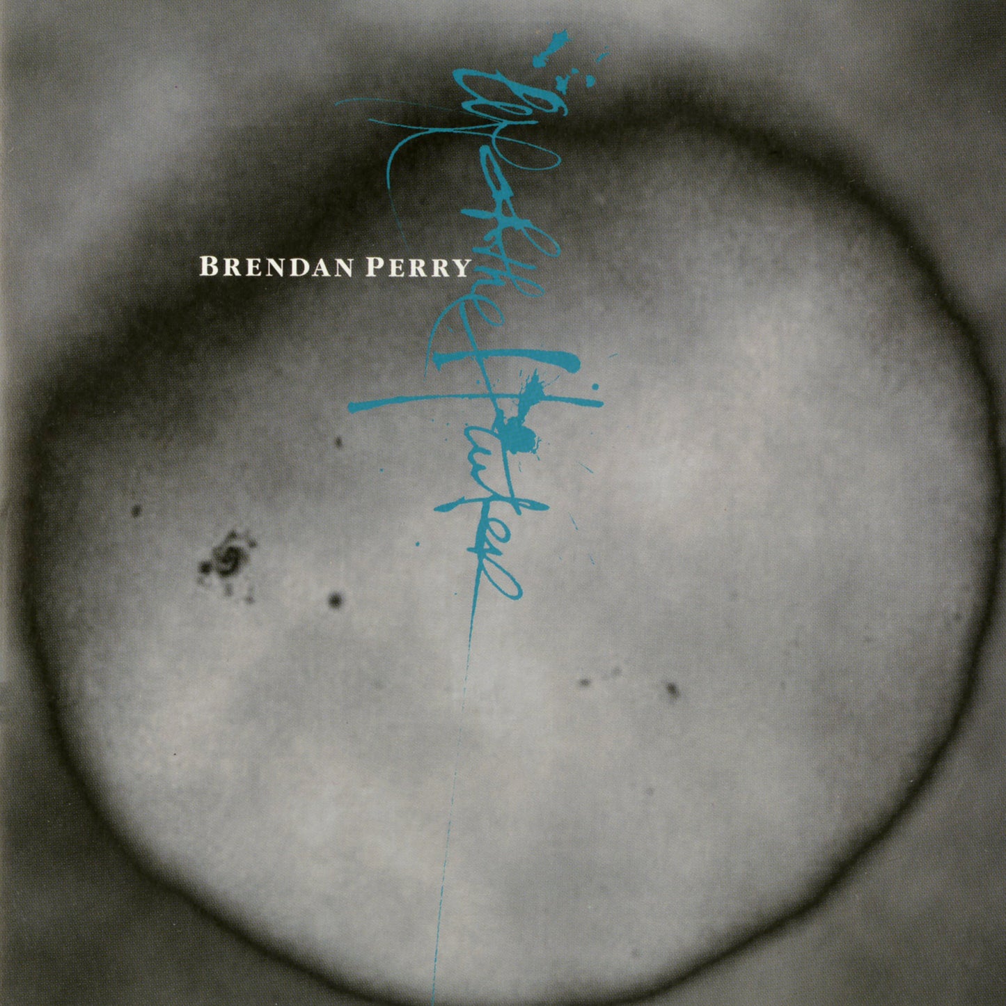 CD cover for Brendan Perry’s “Eye of the Hunter” with abstract blue script.