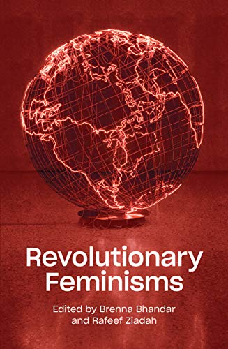 Book cover: illuminated globe with red lines, title "Revolutionary Feminisms".
