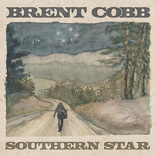 Brent Cobb’s “Southern Star” vinyl album cover, watercolor landscape with a road.