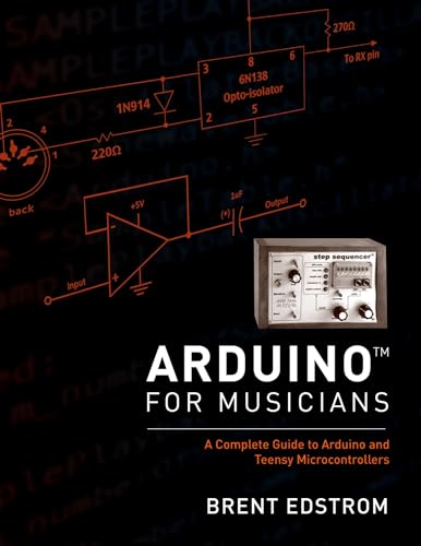 Book cover: "Arduino for Musicians" with circuit diagrams and electronics.
