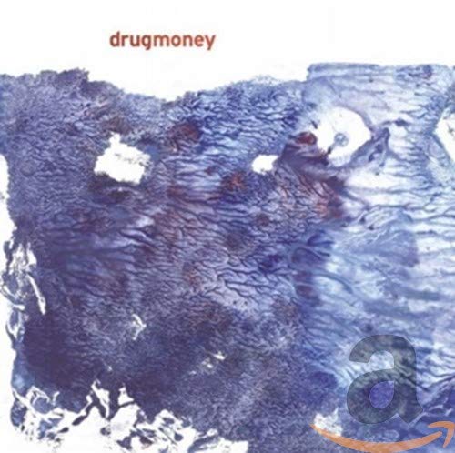 CD cover for "Drugmoney" by Brent Gutzeit, abstract blue and white texture.