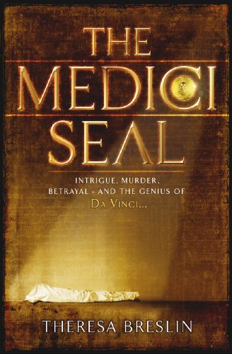 Book cover of The Medici Seal by Theresa Breslin featuring a white shrouded figure.