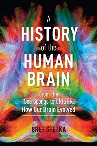 Book cover: "A History of the Human Brain" with colorful neural network art.