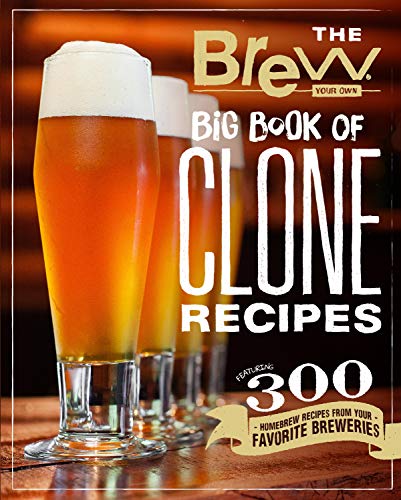 Book cover with glasses of beer and text: "The Brew Your Own Big Book of Clone Recipes.