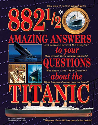 Book cover with images of the Titanic and related questions.