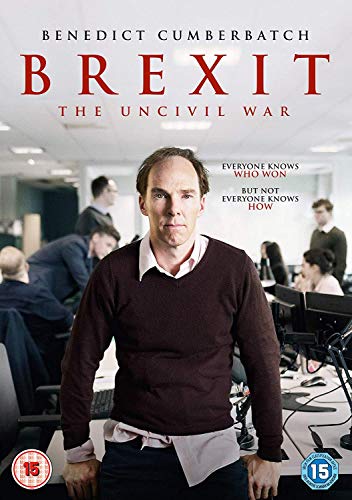 "Benedict Cumberbatch stands in an office, with 'Brexit: The Uncivil War' text above."