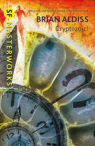Book cover for "Cryptozoic!" by Brian Aldiss, featuring a clock face.