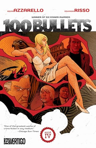 Comic book cover: "100 Bullets Book Four" featuring a blonde woman and figures.
