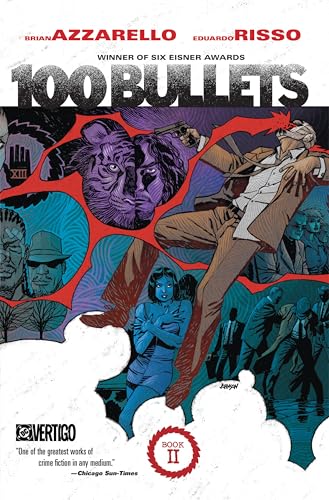 Comic book cover: "100 Bullets Book Two" with figures and bold red lines.