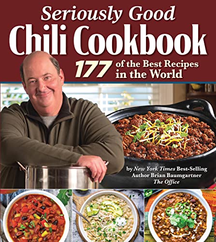 Cookbook cover featuring chili, chef Brian Baumgartner, and smaller bowl images.