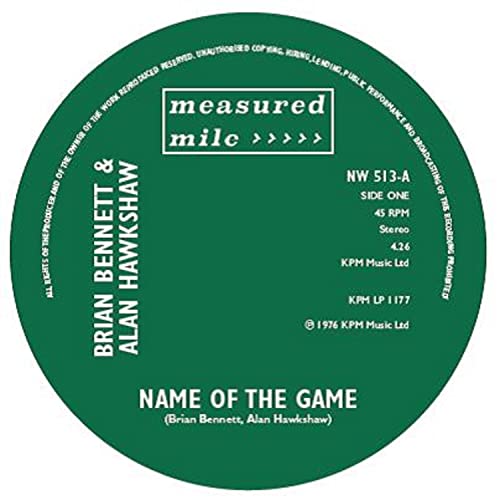 Green vinyl record label with white text: Brian Bennett & Alan Hawkshaw.