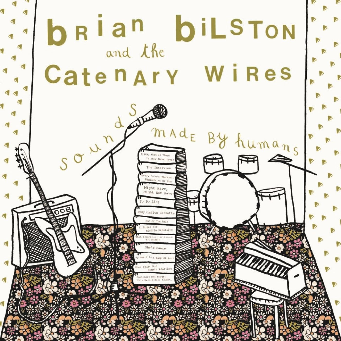 CD cover with illustrated musical instruments and text: "Brian Bilston And The Catenary.