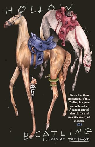 Book cover: two skeletal horses with saddles, a bird at their feet.