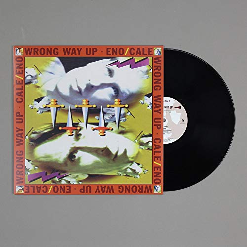 Vinyl record of “Wrong Way Up” by Eno/Cale with surreal album art.