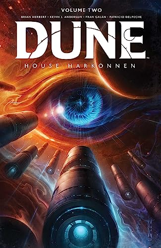 Dune: House Harkonnen Vol. 2" cover with an eye and spacecraft imagery.