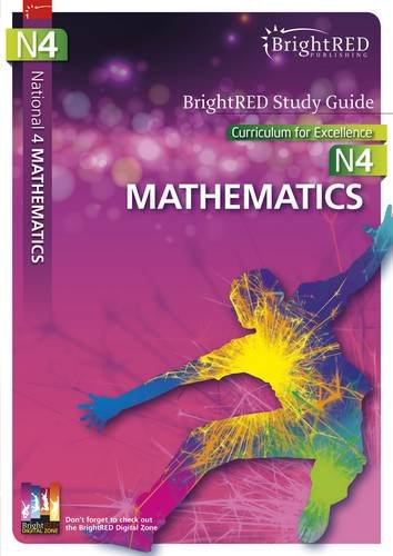 Bright Red study guide cover for National 4 Mathematics, purple and gold.