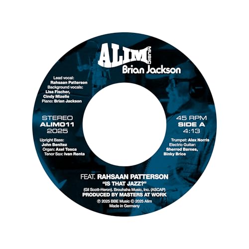 Vinyl record label for Brian Jackson’s “Is That Jazz?” featuring Rahsaan Patterson.