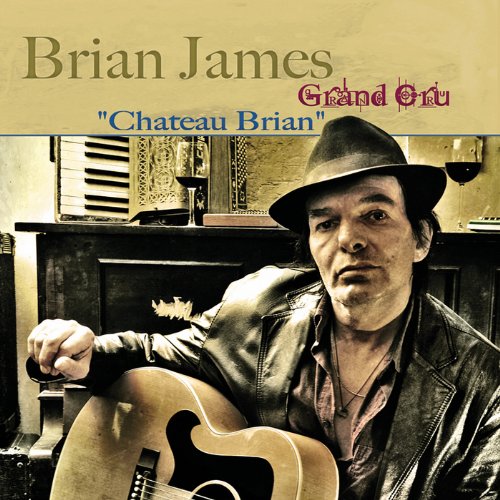 CD cover: musician with guitar, wine glasses, and a hat.