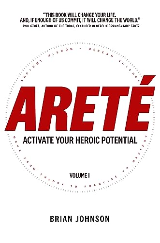 Book cover with red title "ARETE" and subtitle "Activate Your Heroic Potential".