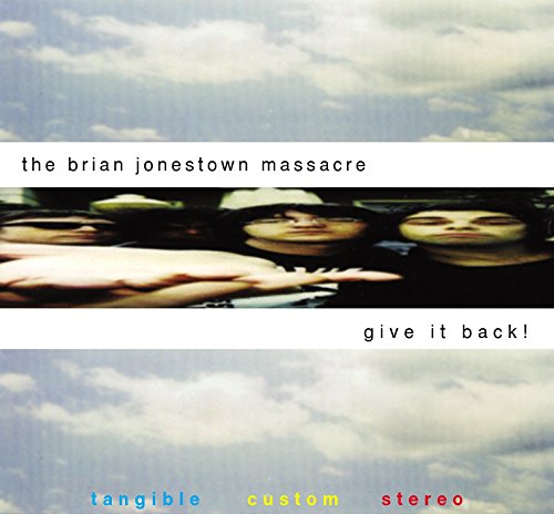 Album cover showing band members against a sky background with text overlays.