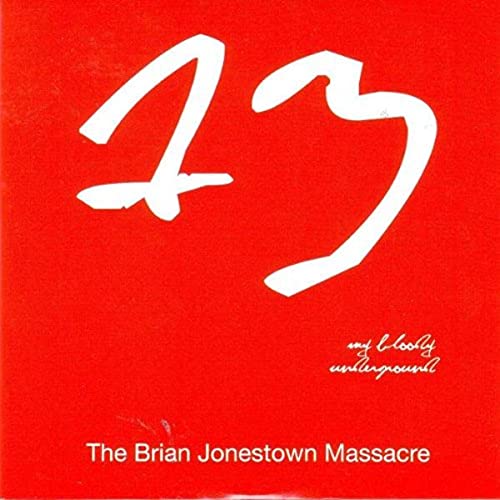 Red album cover with white brushstroke “43” and band name text below.