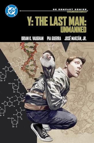 Comic book cover: "Y: The Last Man" featuring a man and a monkey.
