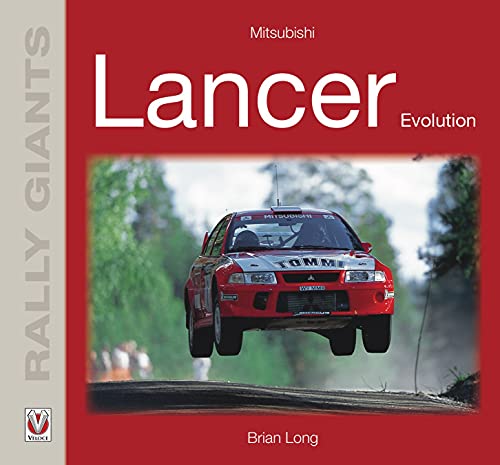 Red Mitsubishi Lancer Evolution rally car mid-air on a dirt track.