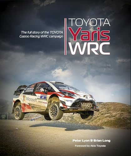 Book cover featuring a Toyota Yaris WRC rally car mid-jump.