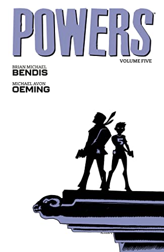 ComicBL Comic cover withL with purple title and silhouettes of two figures on ledge.