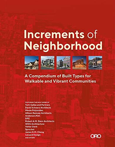 Red book cover with building images, titled "Increments of Neighborhood.