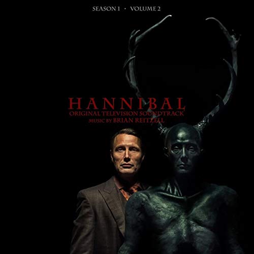 Hannibal soundtrack vinyl cover with portraits and branching antlers.