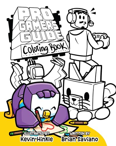 Black and white cartoon illustration of a coloring book with gaming characters.