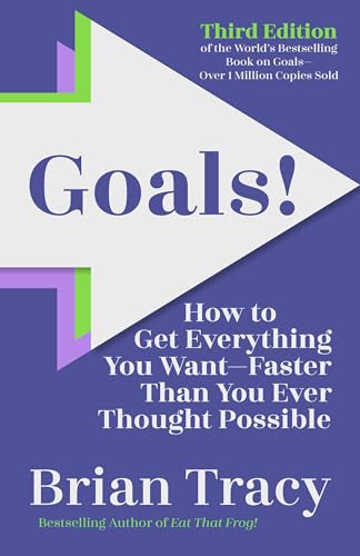Book cover for "Goals!" Third Edition by Brian Tracy, with blue and purple design.