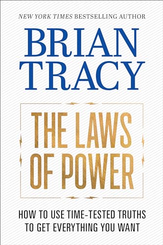 Book cover: "The Laws of Power" by Brian Tracy, gold and navy text.