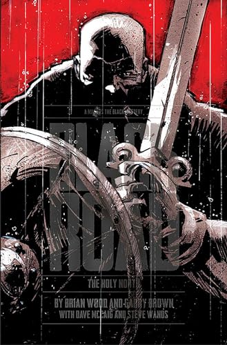 Comic book cover featuring a shadowed figure holding a sword against a red background.
