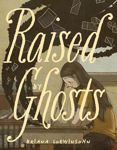 Book cover: girl writing at desk, surrounded by swirling dark shapes.